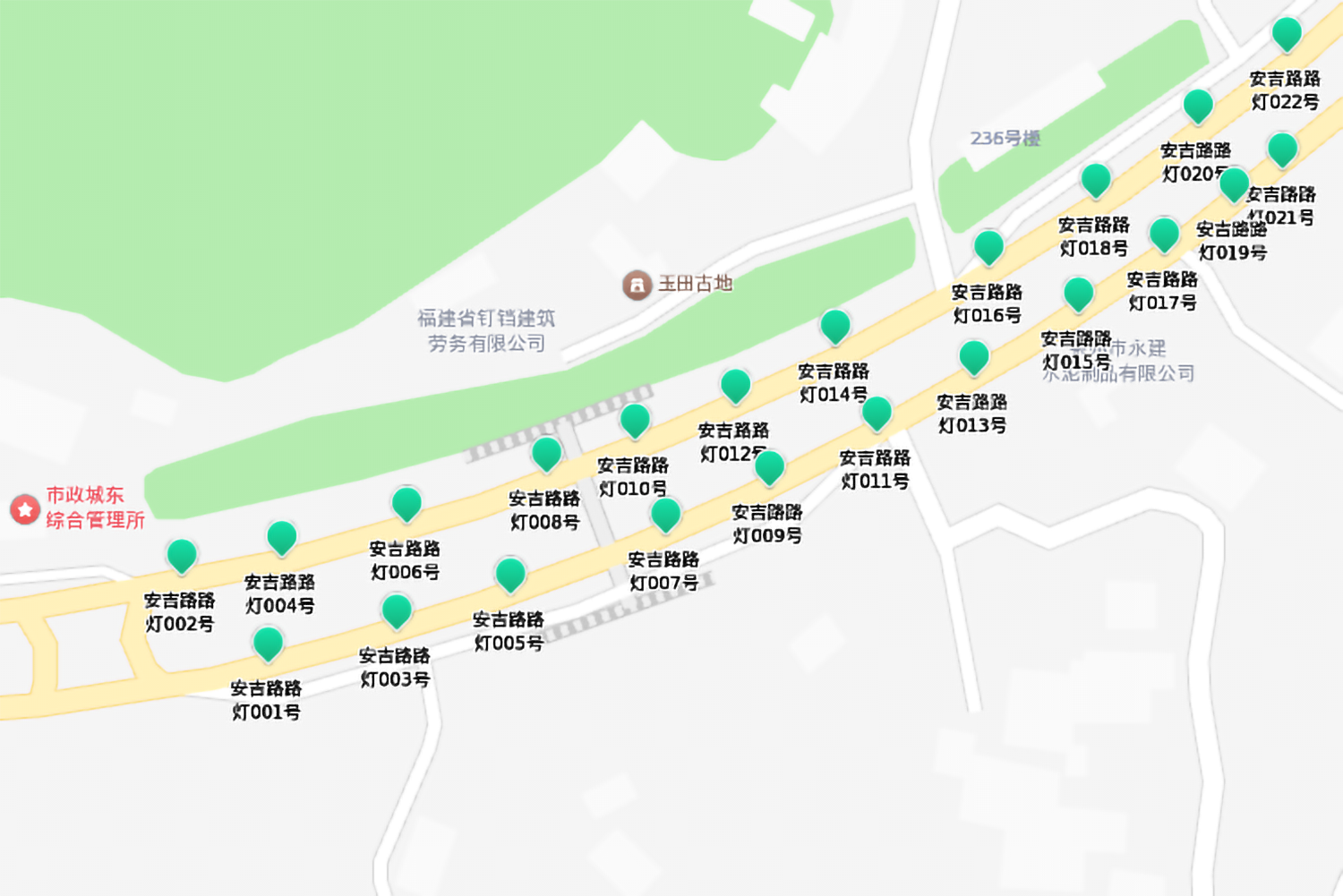 灯杆位置照片